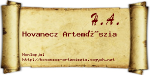 Hovanecz Artemíszia névjegykártya